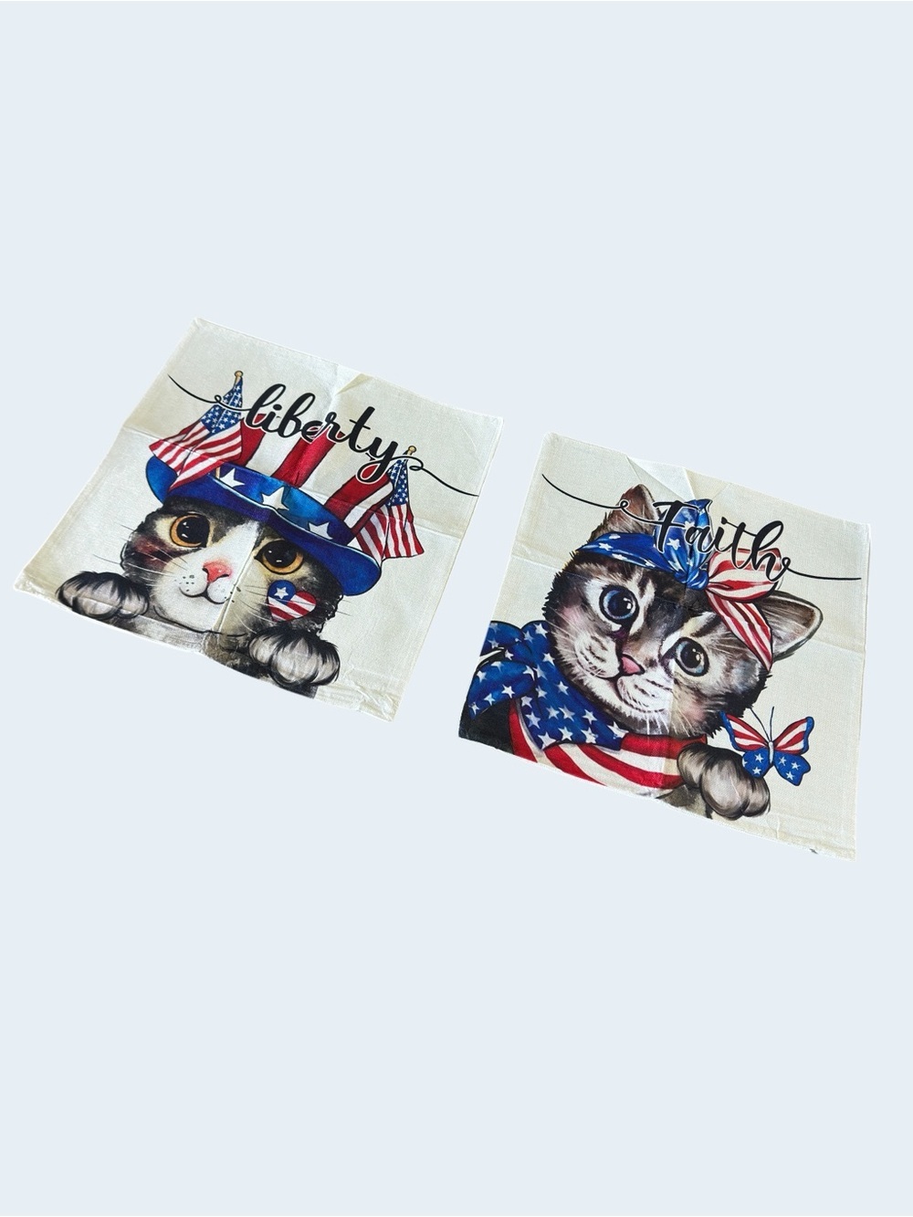 Patriotic Cat Pillow Covers x 2
Liberty & Faith Throw Cushion
Covers 18 x 18 - Picture 2 of 9